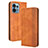 Leather Case Stands Flip Cover Holder BY4 for Motorola Moto Edge Plus (2023) 5G Brown