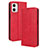 Leather Case Stands Flip Cover Holder BY4 for Motorola Moto G 5G (2023) Red