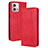 Leather Case Stands Flip Cover Holder BY4 for Motorola Moto G Stylus (2023) 4G Red