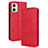 Leather Case Stands Flip Cover Holder BY4 for Motorola Moto G53j 5G Red