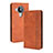 Leather Case Stands Flip Cover Holder BY4 for Nokia 7.3 Brown
