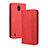 Leather Case Stands Flip Cover Holder BY4 for Nokia C2 Red