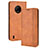 Leather Case Stands Flip Cover Holder BY4 for Nokia C200 Brown