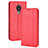 Leather Case Stands Flip Cover Holder BY4 for Nokia C21 Red