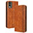 Leather Case Stands Flip Cover Holder BY4 for Nokia C210 Brown