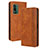 Leather Case Stands Flip Cover Holder BY4 for Nokia XR21 Brown