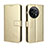 Leather Case Stands Flip Cover Holder BY4 for OnePlus Ace 2 5G Gold