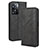 Leather Case Stands Flip Cover Holder BY4 for OnePlus Nord N20 SE Black