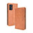 Leather Case Stands Flip Cover Holder BY4 for Oppo A16 Brown