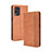 Leather Case Stands Flip Cover Holder BY4 for Oppo A54 4G Brown