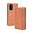 Leather Case Stands Flip Cover Holder BY4 for Oppo A54 5G Brown