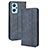 Leather Case Stands Flip Cover Holder BY4 for Oppo A96 4G Blue