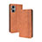 Leather Case Stands Flip Cover Holder BY4 for Oppo A96 5G Brown