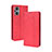 Leather Case Stands Flip Cover Holder BY4 for Oppo A96 5G Red