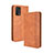 Leather Case Stands Flip Cover Holder BY4 for Oppo F19 Brown