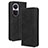 Leather Case Stands Flip Cover Holder BY4 for Oppo Reno10 5G Black