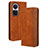 Leather Case Stands Flip Cover Holder BY4 for Oppo Reno10 5G Brown