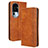 Leather Case Stands Flip Cover Holder BY4 for Oppo Reno10 Pro+ Plus 5G Brown