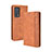 Leather Case Stands Flip Cover Holder BY4 for Oppo Reno6 Pro 5G Brown