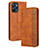 Leather Case Stands Flip Cover Holder BY4 for Realme 10 5G Brown