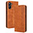 Leather Case Stands Flip Cover Holder BY4 for Realme 10 Pro 5G Brown