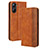 Leather Case Stands Flip Cover Holder BY4 for Realme 10S 5G Brown