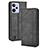 Leather Case Stands Flip Cover Holder BY4 for Realme C31 Black