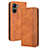 Leather Case Stands Flip Cover Holder BY4 for Realme C33 (2023) Brown