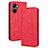 Leather Case Stands Flip Cover Holder BY4 for Realme C33 (2023) Red