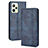 Leather Case Stands Flip Cover Holder BY4 for Realme C35 Blue