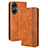 Leather Case Stands Flip Cover Holder BY4 for Realme C55 Brown