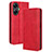 Leather Case Stands Flip Cover Holder BY4 for Realme C55 Red