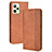 Leather Case Stands Flip Cover Holder BY4 for Realme Narzo 50A Prime Brown