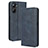 Leather Case Stands Flip Cover Holder BY4 for Realme Q5x 5G Blue