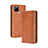 Leather Case Stands Flip Cover Holder BY4 for Realme V3 5G Brown