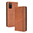 Leather Case Stands Flip Cover Holder BY4 for Samsung Galaxy A03s Brown