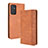 Leather Case Stands Flip Cover Holder BY4 for Samsung Galaxy A15 4G Brown