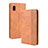 Leather Case Stands Flip Cover Holder BY4 for Samsung Galaxy A21 SC-42A Brown