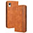 Leather Case Stands Flip Cover Holder BY4 for Samsung Galaxy A23e 5G Brown