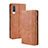 Leather Case Stands Flip Cover Holder BY4 for Samsung Galaxy A50S Brown