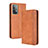 Leather Case Stands Flip Cover Holder BY4 for Samsung Galaxy A52 4G Brown