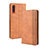 Leather Case Stands Flip Cover Holder BY4 for Samsung Galaxy A70 Brown