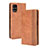 Leather Case Stands Flip Cover Holder BY4 for Samsung Galaxy M31s Brown