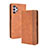 Leather Case Stands Flip Cover Holder BY4 for Samsung Galaxy M32 5G Brown