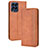 Leather Case Stands Flip Cover Holder BY4 for Samsung Galaxy M33 5G Brown