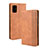 Leather Case Stands Flip Cover Holder BY4 for Samsung Galaxy M51 Brown