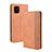 Leather Case Stands Flip Cover Holder BY4 for Samsung Galaxy M60s Brown