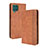 Leather Case Stands Flip Cover Holder BY4 for Samsung Galaxy M62 4G Brown