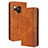 Leather Case Stands Flip Cover Holder BY4 for Sharp Aquos R8 Brown