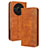 Leather Case Stands Flip Cover Holder BY4 for Sharp Aquos R8 Pro Brown